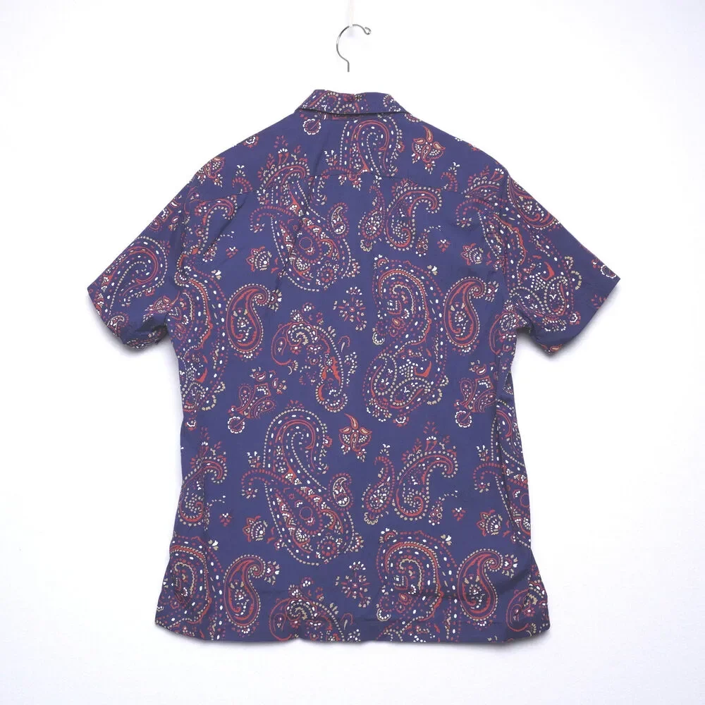 J.‎ Crew Blue Paisley Organic Cotton Shirt Size M